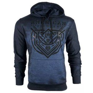 AMERICAN FIGHTER Men's Hoodie LOST SPRINGS Blue Black Heavyweight